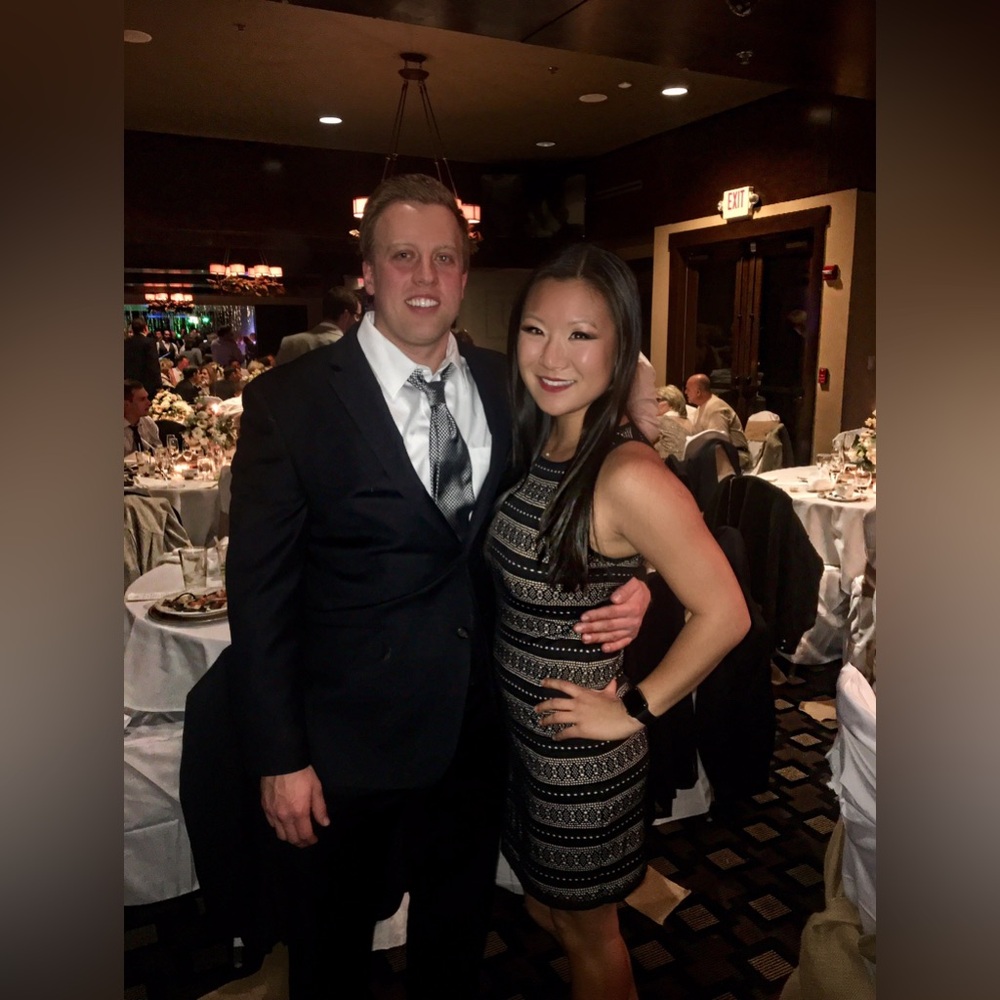 Black patterned cocktail dress